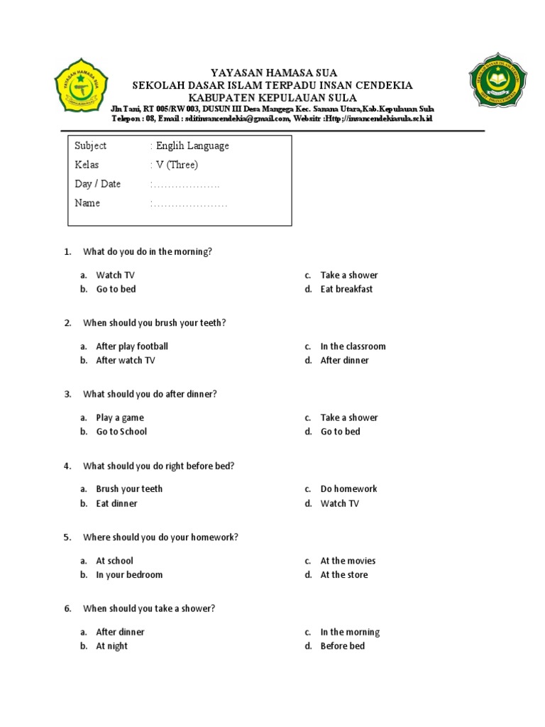 Kelas 3 B Ing Pdf Cuisine