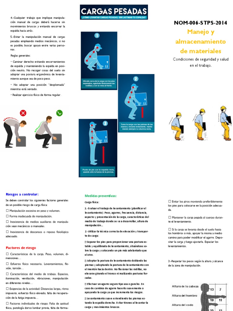 NOM 006 Manejo de Cargas | PDF | Factores humanos y ergonomía