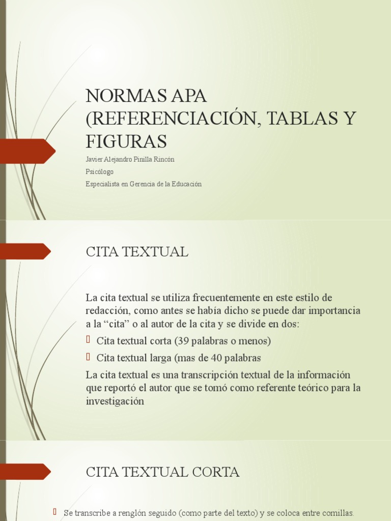 NORMAS APA (REFERENCIACIÓN, TABLAS Y FIGURAS PDF Estilo apa