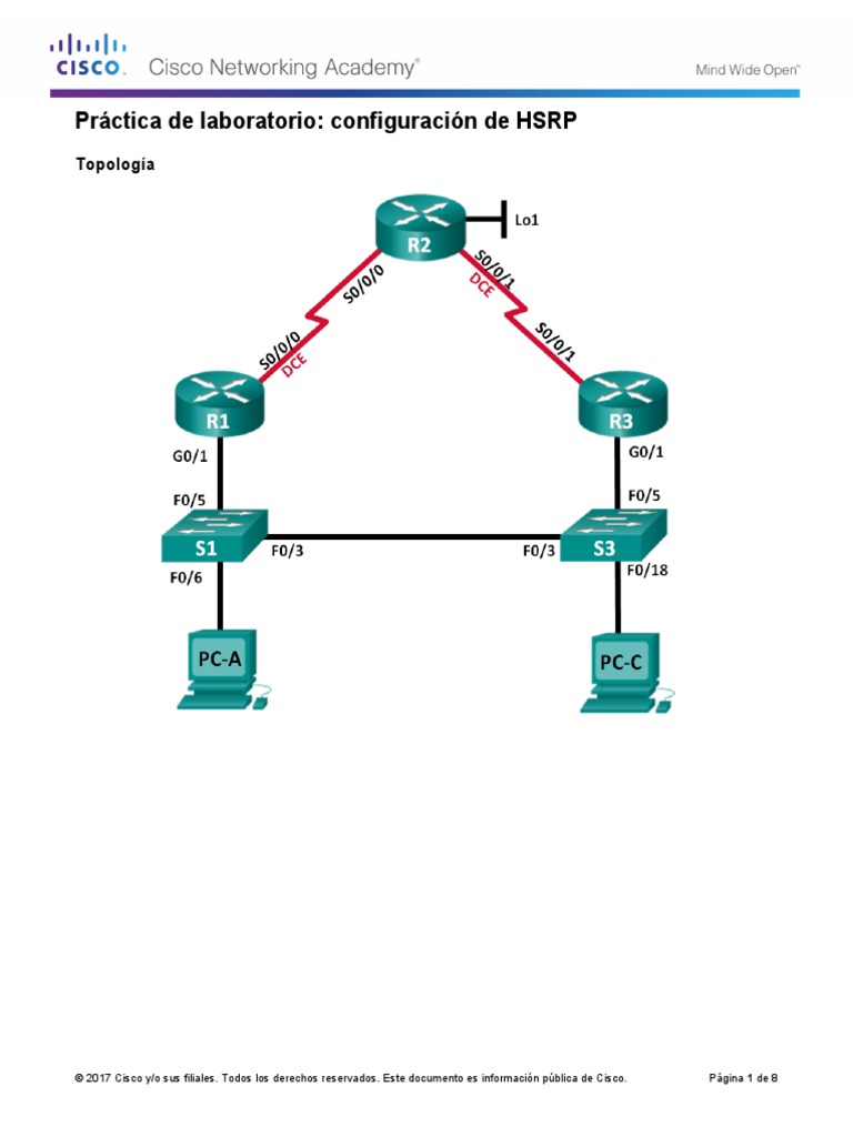 4.3.3.4 Lab - Configure HSRP | PDF | Protocolos de internet | Red de ...