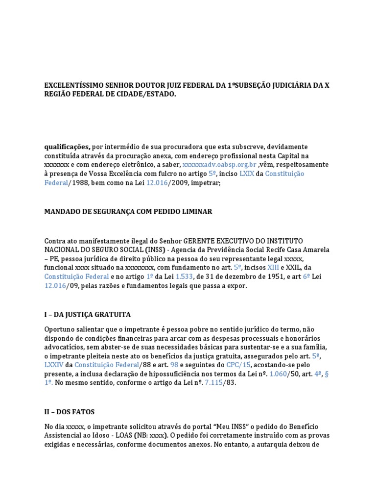 Mandado de Seguranca | PDF | Mandamus | Habeas corpus