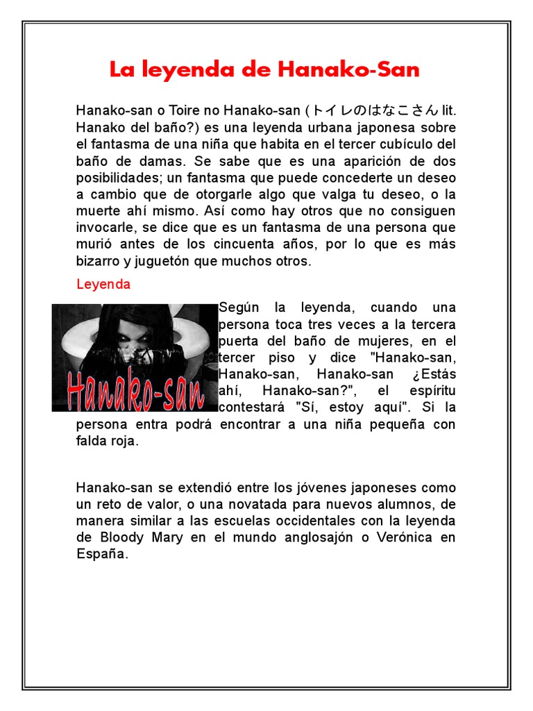 La Leyenda de Hanako | PDF