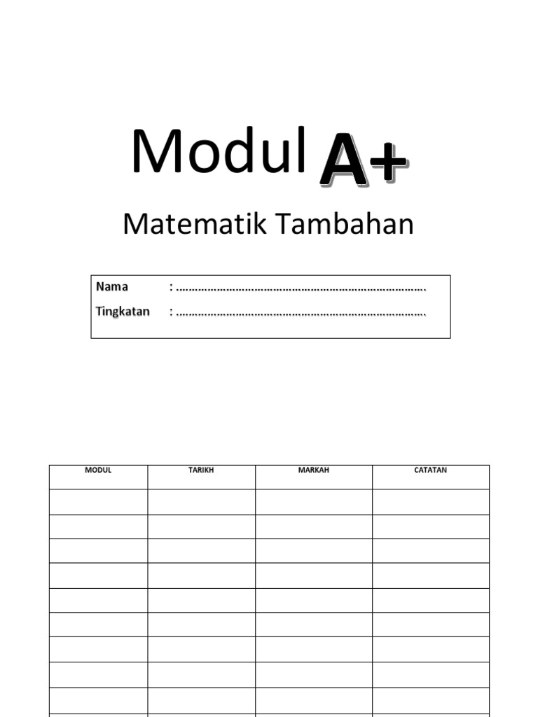 Modul a add math pdf