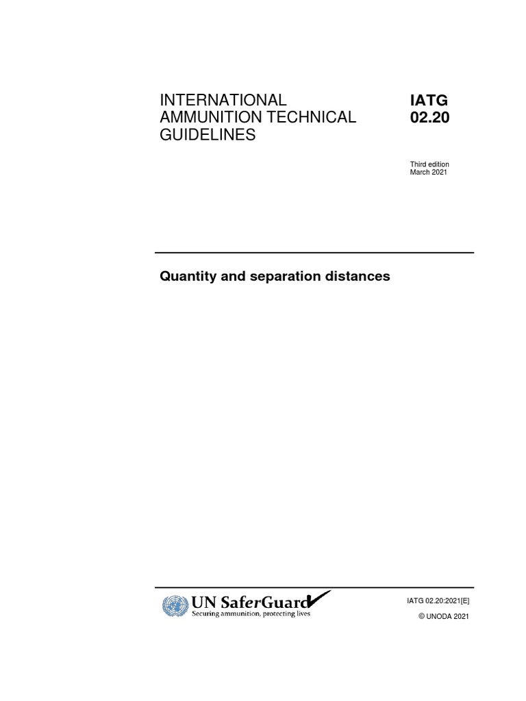 IATG 02.20 Quantity Separation Distances IATG V.3 | PDF | Risk | Ammunition