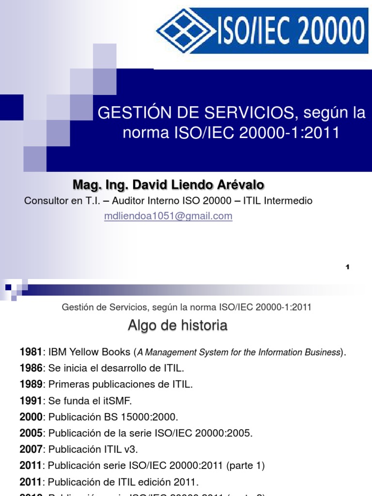 ISO/IEC 20000: Gestión de Servicios TI | PDF | Itil | It Service Management