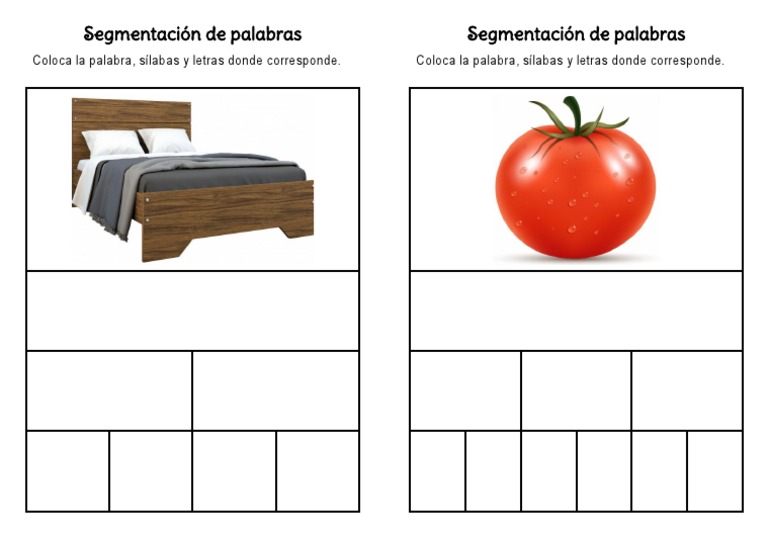 Actividades de Segmentación de Palabras | PDF | Artes del Lenguaje y ...