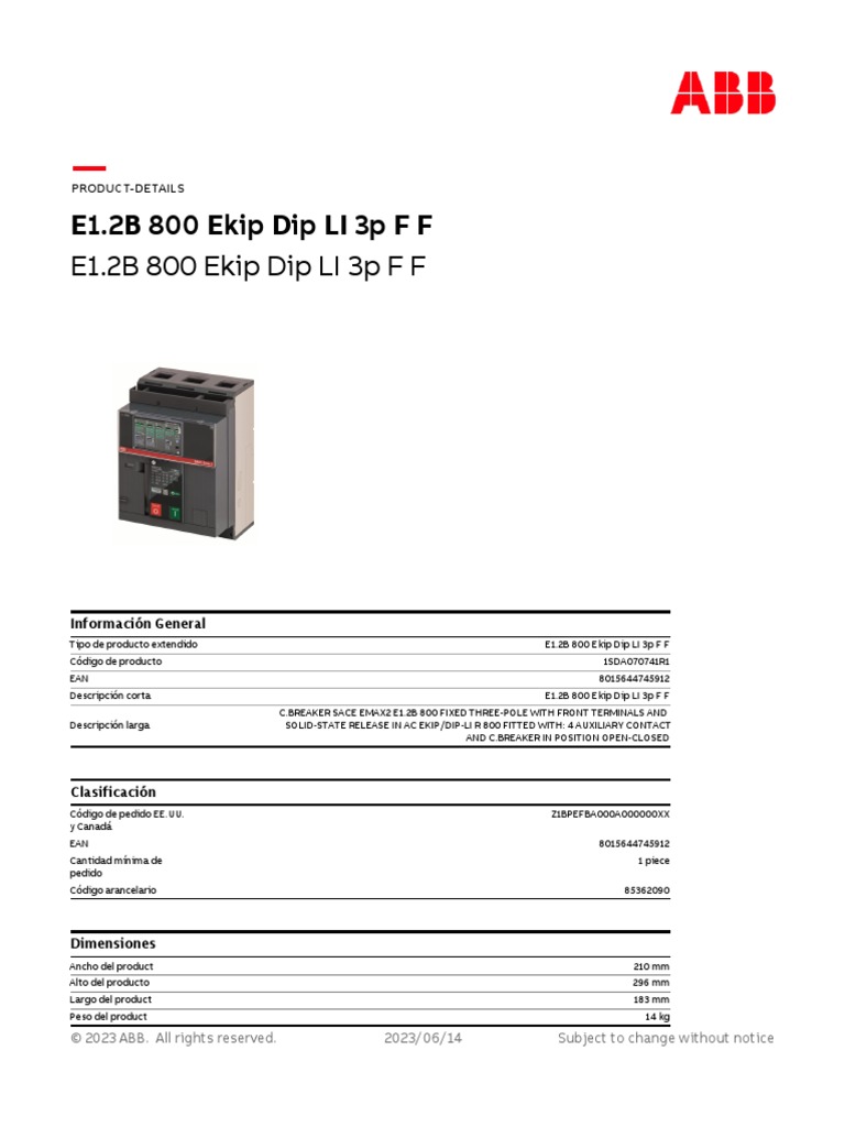 1SDA070741R1-e1-2b-800-ekip-dip-li-3p-f-f | PDF | Bienes manufacturados ...