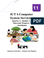 ICT I-Computer System Servicing: Quarter 4 - Module 3-4 Microsoft Windows 7 Installation
