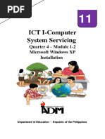 ICT I-Computer System Servicing: Quarter 4 - Module 1-2 Microsoft Windows XP Installation