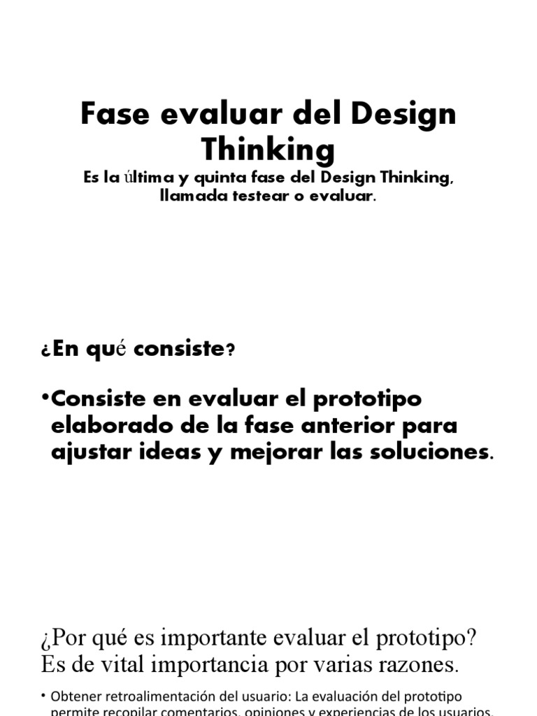 Fase Evaluar Del Design Thinking | PDF