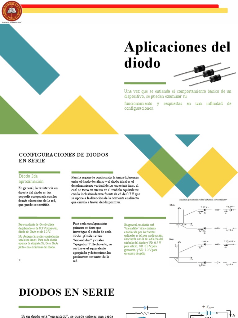 Aplicaciones y Caída de Tensión del Diodo | PDF | Diodo emisor de luz ...