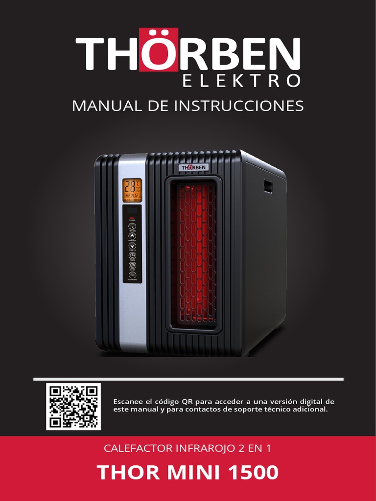 Manual Estufa Infrarroja Thor Mini 1500 | PDF | Enchufes y tomas de ...