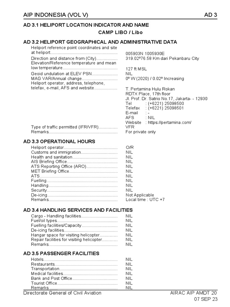 Format Template Heliport (AIRAC) | PDF | Aviation