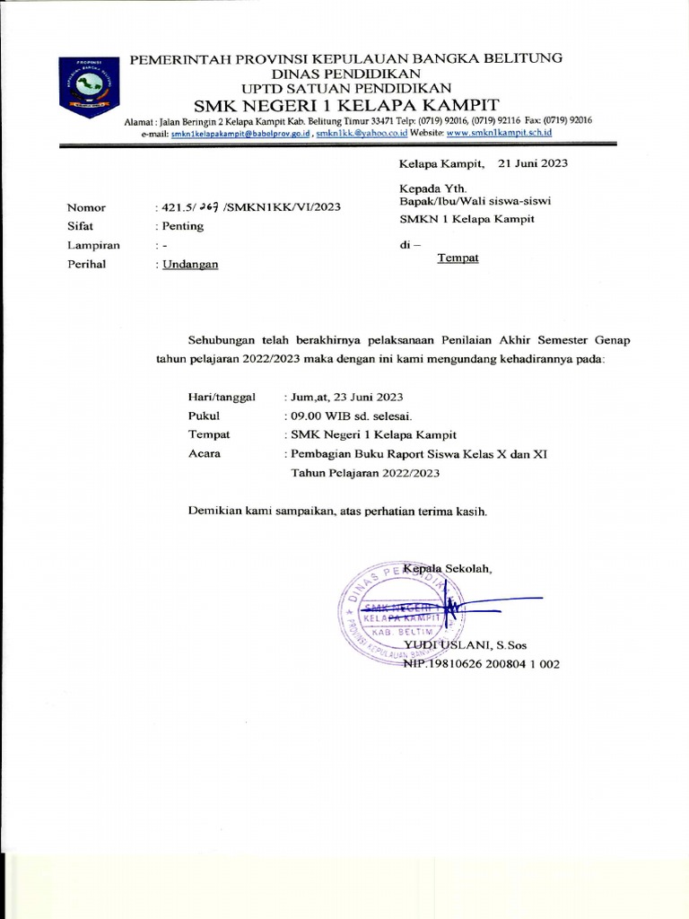 Undangan Orang Tua | PDF