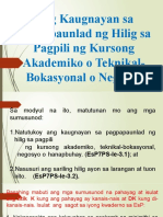 ESP 7 Q1 W5 Ang Kaugnayan Sa Pagpapaunlad NG Hilig Sa Pagpili