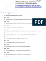 Test Bank For Math and Dosage Calculations For Healthcare Professionals 4th Edition Booth