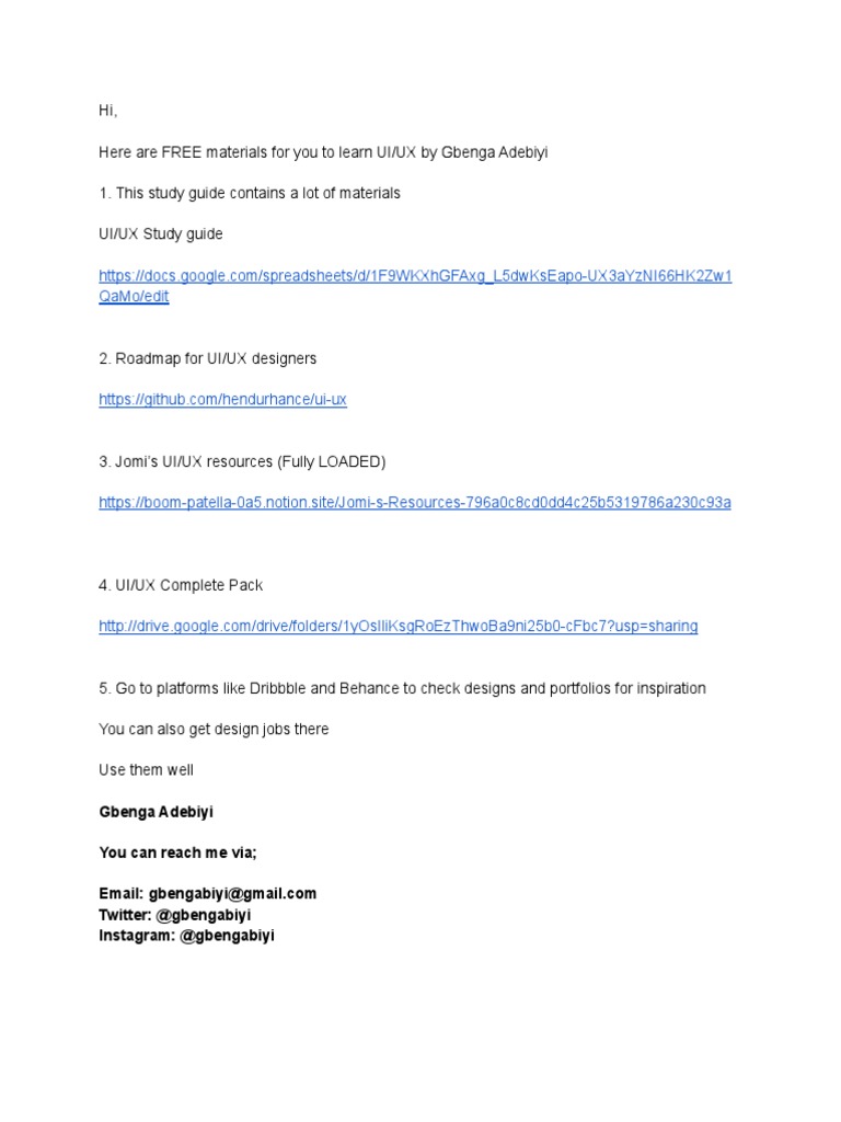 Free UI/UX Learning Resources Guide | PDF | Art