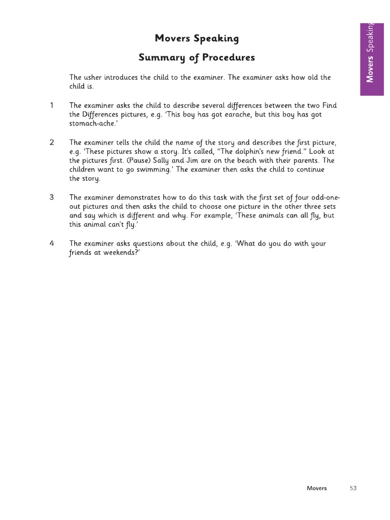 Movers speaking test pdf