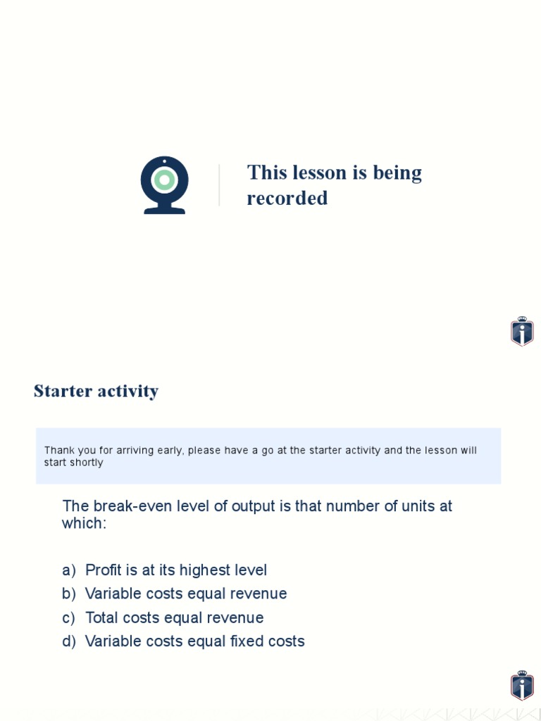 Week+24+BUS+Explores++-+3 3 2 - 3++Break-even+analysis+part+1+STU | PDF ...