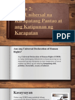 Ang Unibersal Na Deklarasyon NG Karapatang Pantao at Ang Katipunan NG Mga Karapatan