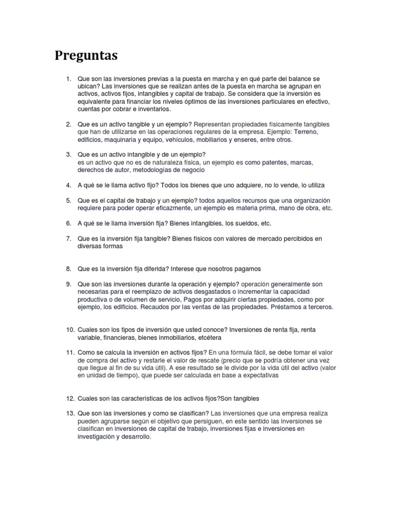 Tipos y Clases de Inversiones Empresariales | PDF | Inversiones ...