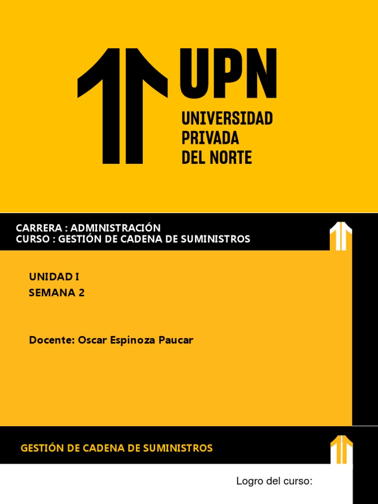 Unidad I - Semana 2 - Gestion de Cadena de Suministro | PDF | Logística ...