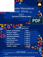 P P T - Olimpiadas Etapa Final Matemática - 3° y 4° Años - 2023