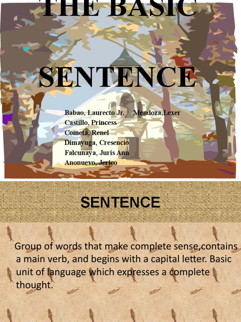 The Basic Sentence PDF Verb Sentence (Linguistics)