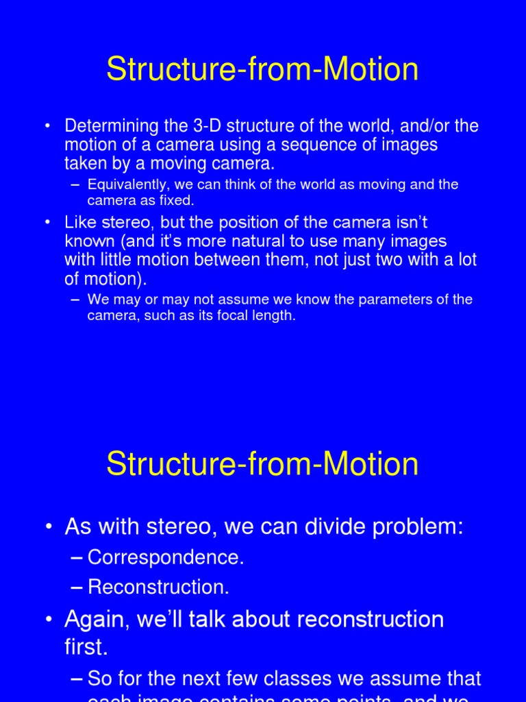 Structure-from-Motion Overview | PDF | Mathematical Concepts | Algebra