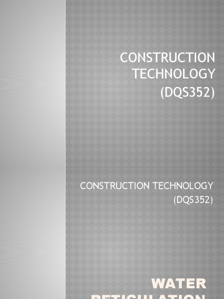 Water Reticulation Construction Guide | PDF | Pipe (Fluid Conveyance ...