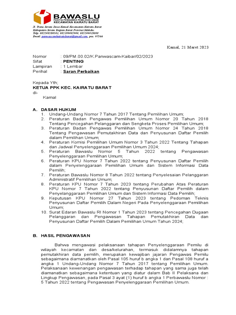 Saran Perbaikan PPK (21 Maret) PDF
