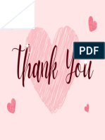 Pink Simple Cute Thank You Card