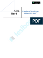 SSC CGL 2022 Tier-I Official Paper (Held On 01 Dec 2022 Shift 1) (English)