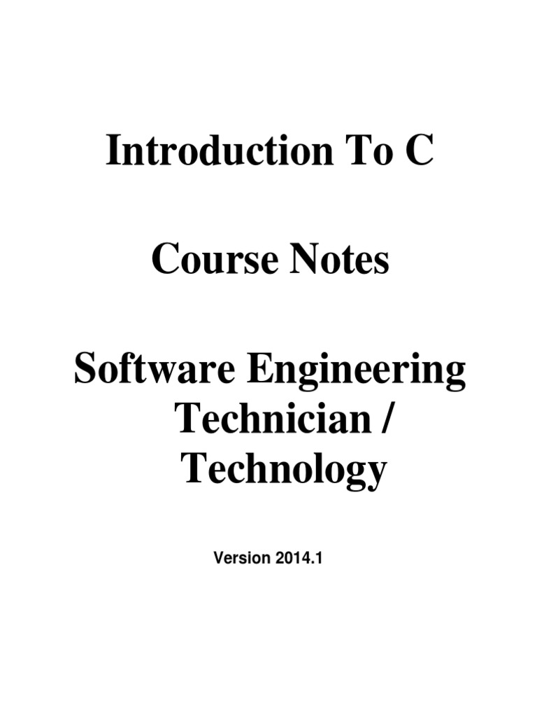 C Course Notes 2014 | PDF | Programming | Computer Program