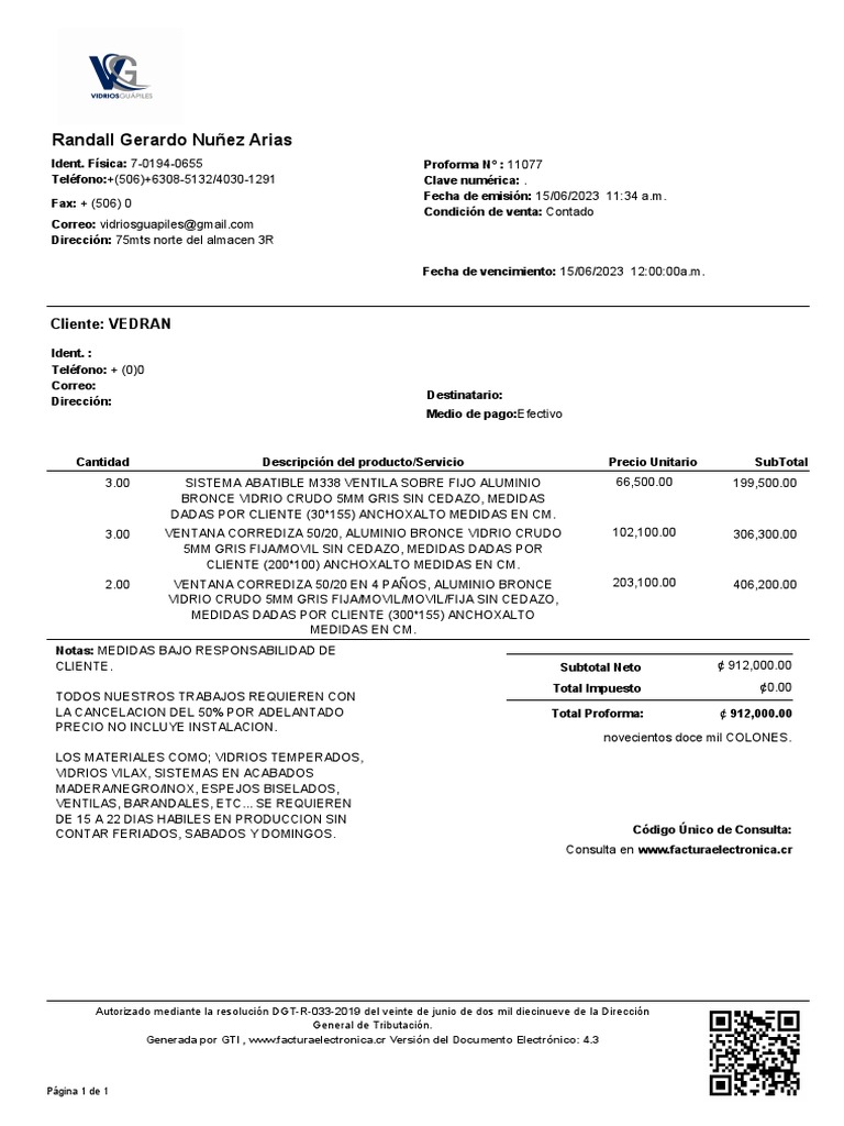Proforma 11077 | PDF | Industrias de servicio
