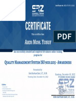 Certificate No. SRZ-OT-011-12-2022-Ardi Moh. Yusuf