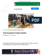 Feed Formulas For Dairy Animals - Livestocking