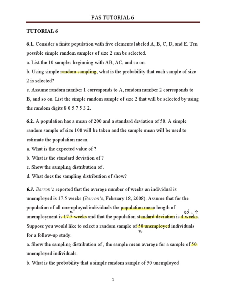 Sampling Methods Tutorial | PDF | Standard Deviation | Mean