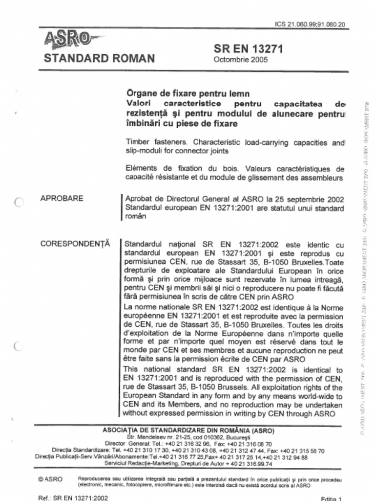 SR EN 13271, Octombrie 2005 | PDF