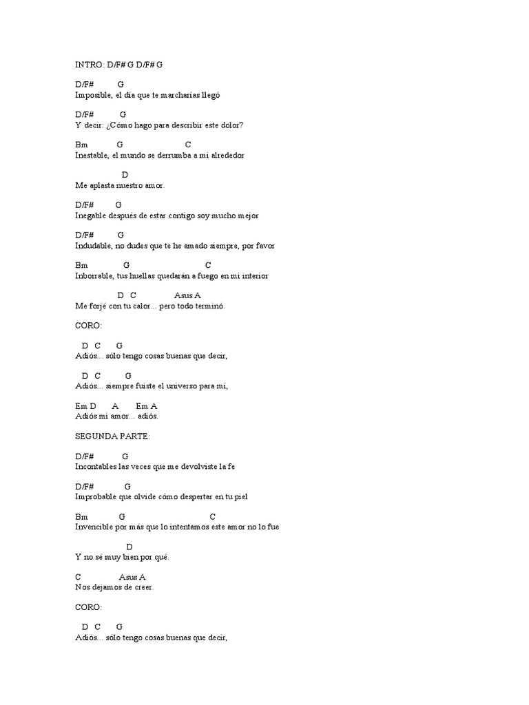 Adiós Sin Bandera Acordes Pdf