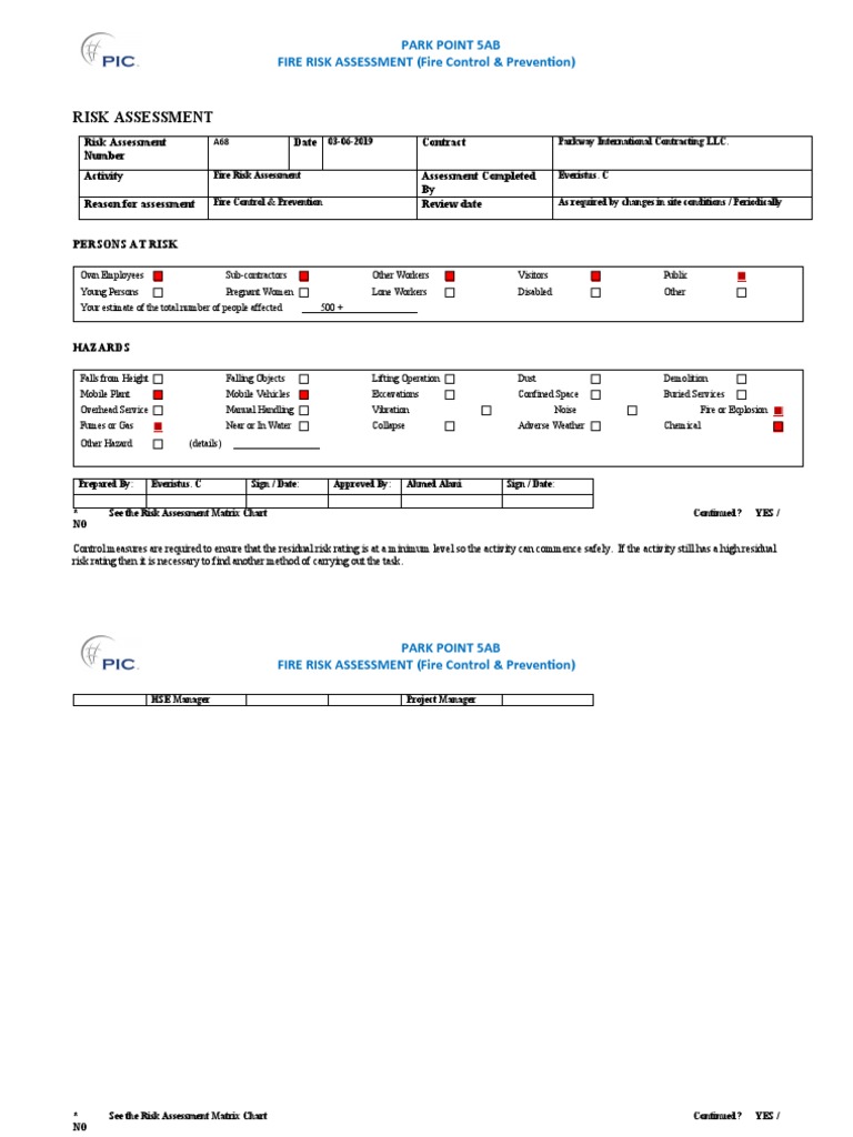 Office Fire Risk Assessment Report | PDF | Ac Power Plugs And Sockets ...
