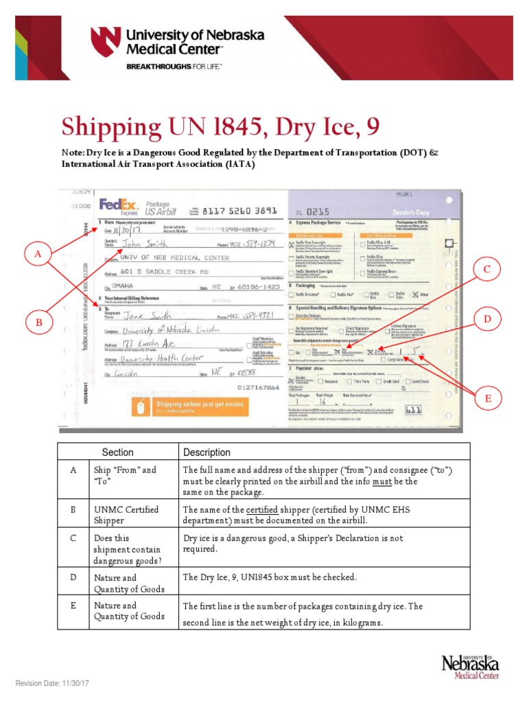 Shipping UN 1845, Dry Ice, 9 International Air Transport Association