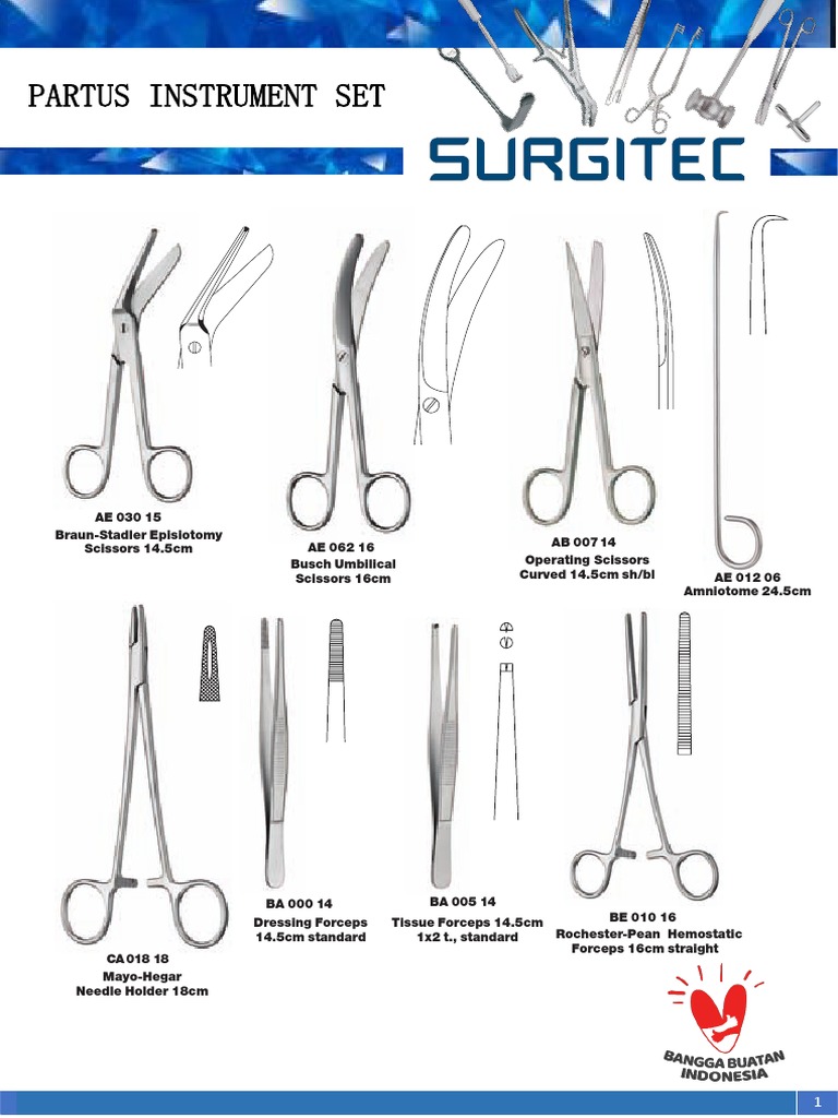 Partus Instrument Set Details | PDF | Medical Equipment