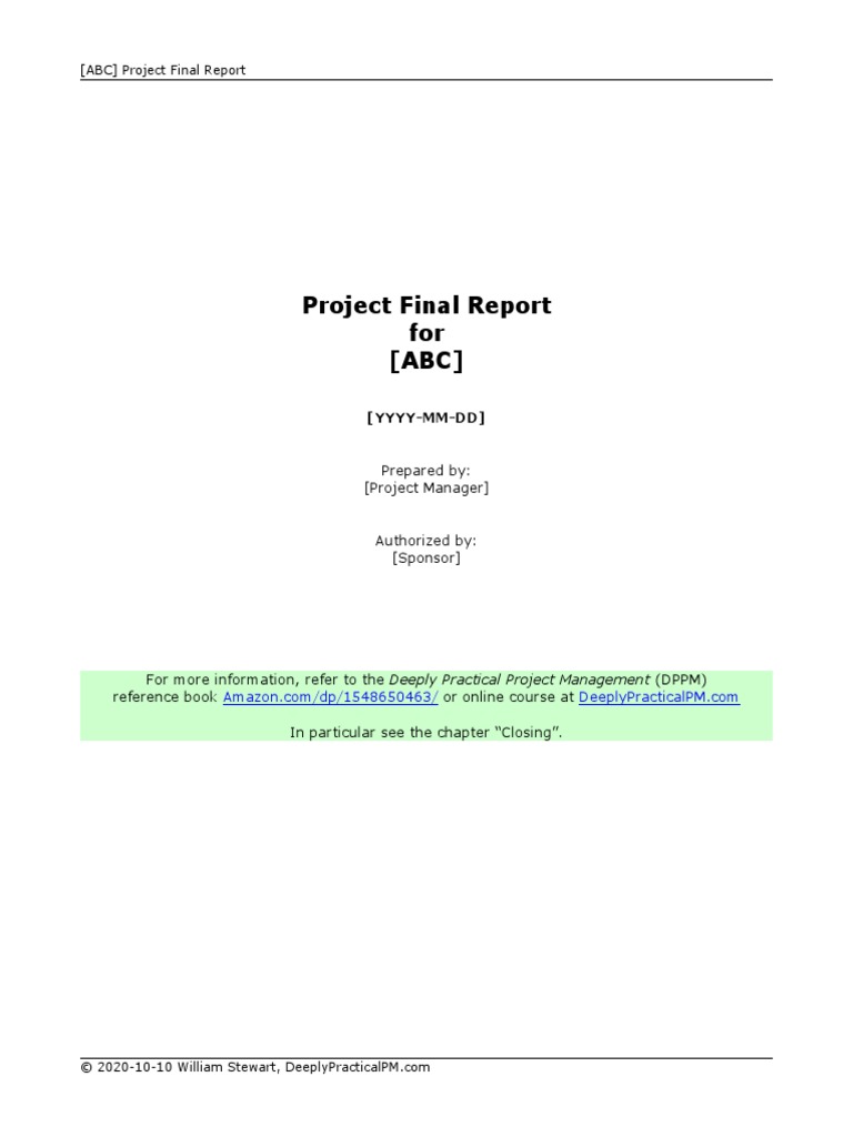 Project Final Report - Template | PDF | Project Management | Computing