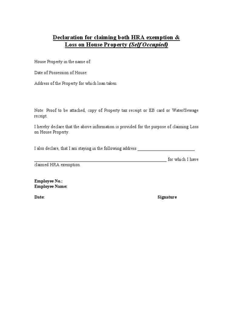 HRA Claim Declaration Form | PDF