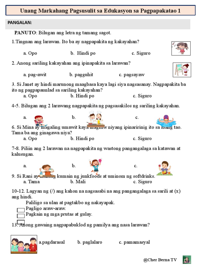 FIRST PERIODIC TEST IN ESP 1 (Autosaved) | PDF