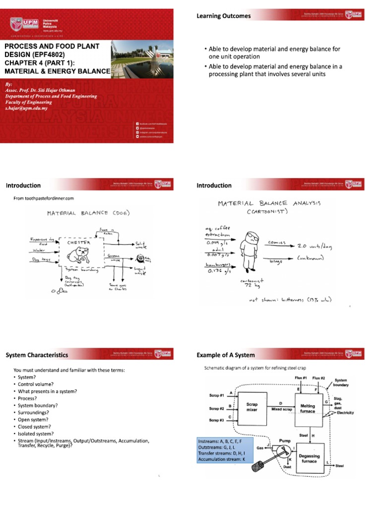 EPF4802 Chapter 4 (Part 1) Material and Energy Balance_note PDF