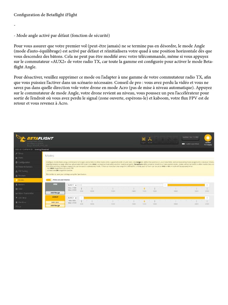 Configuration de Betaflight iFlight | PDF | Informatique