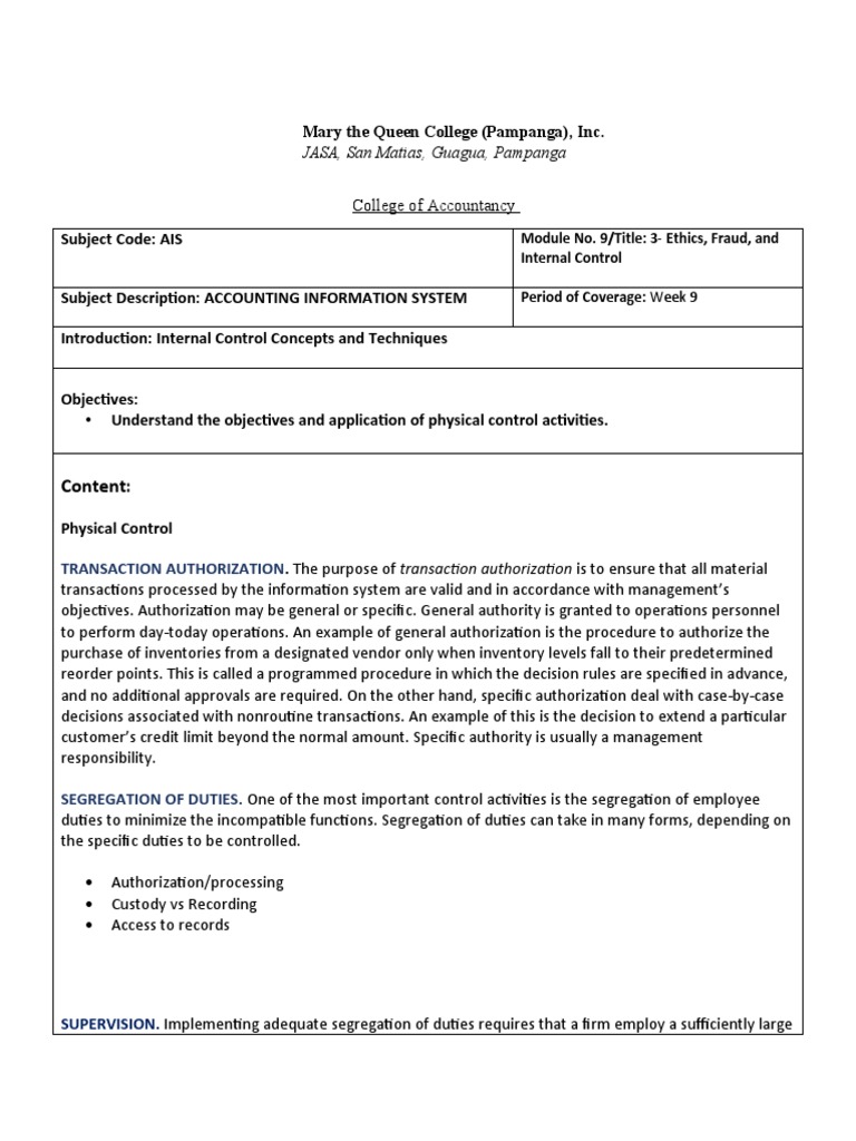 Ethics and Internal Control in Accounting | PDF | Audit | Financial Audit