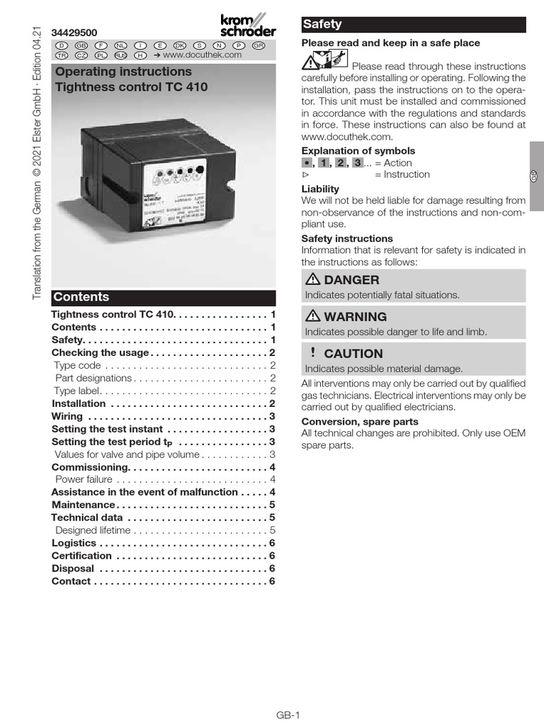 Valve Proving Controls TC 410 - Install | PDF | Fuse (Electrical) | Valve